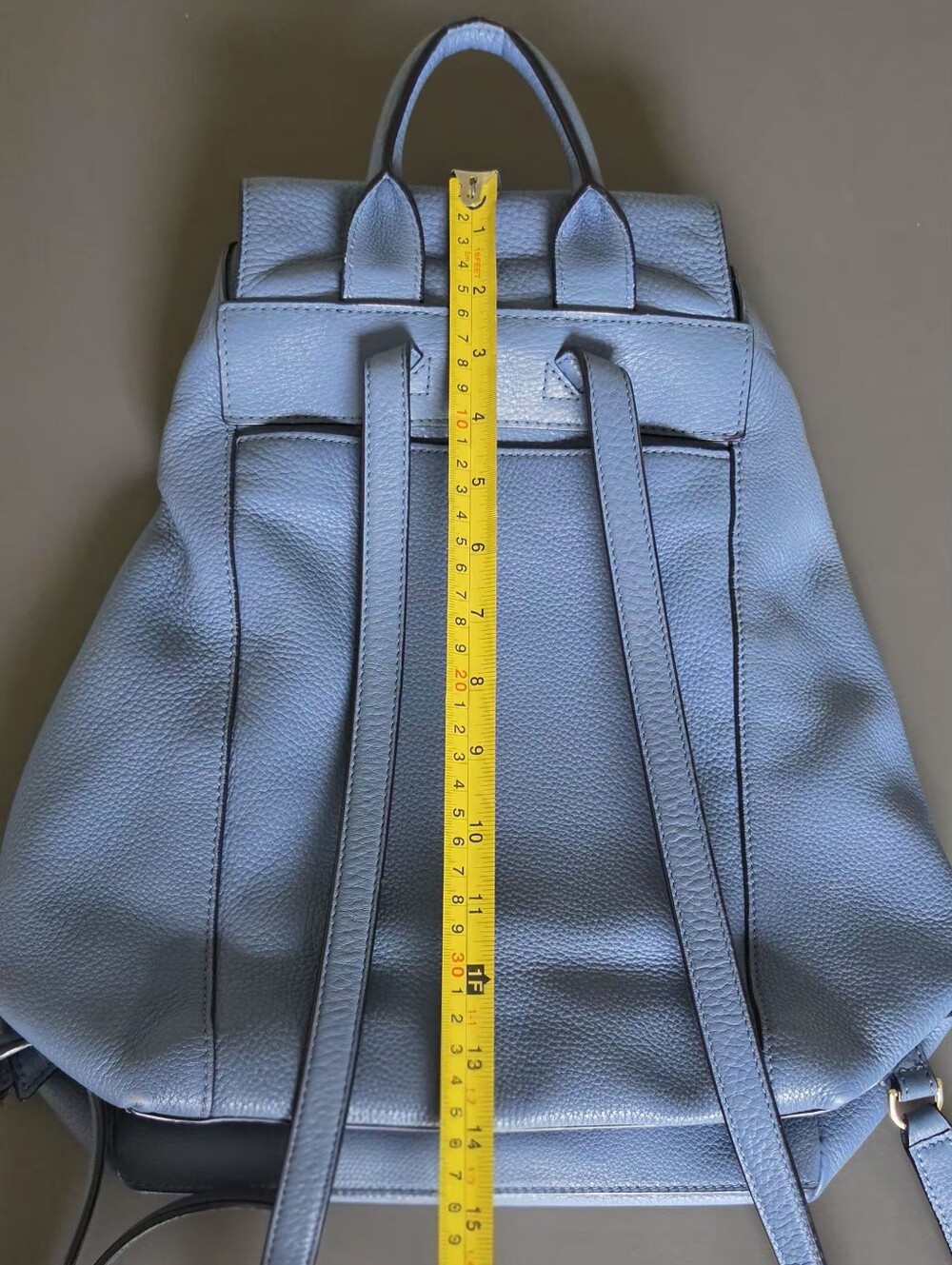 Tory Burch Genuine Leather Backpack Blue Pebbled Leather Excellent Cond. - Picture 10 of 12